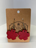 Flower Pedal Leather Earrings