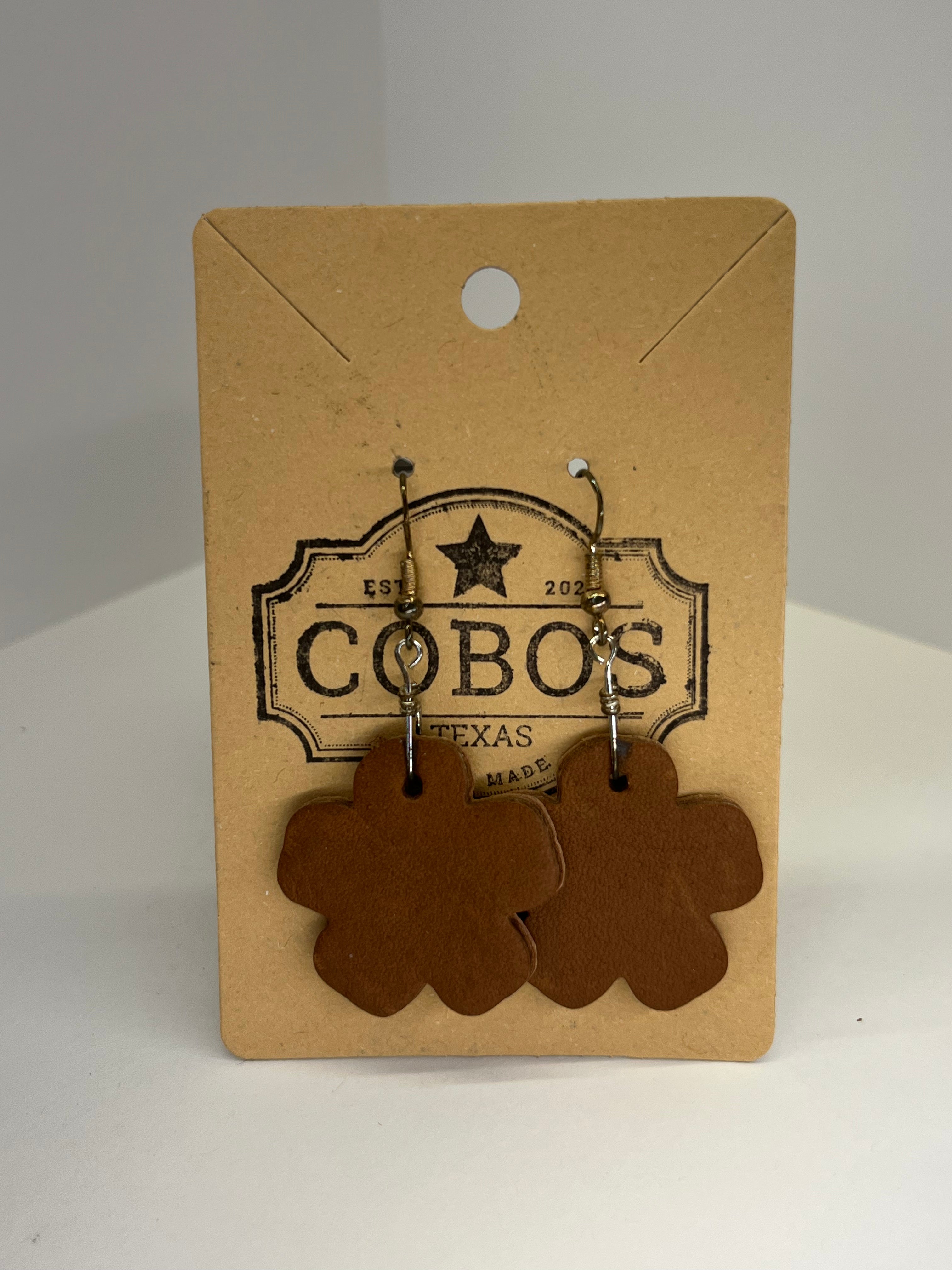 Flower Pedal Leather Earrings