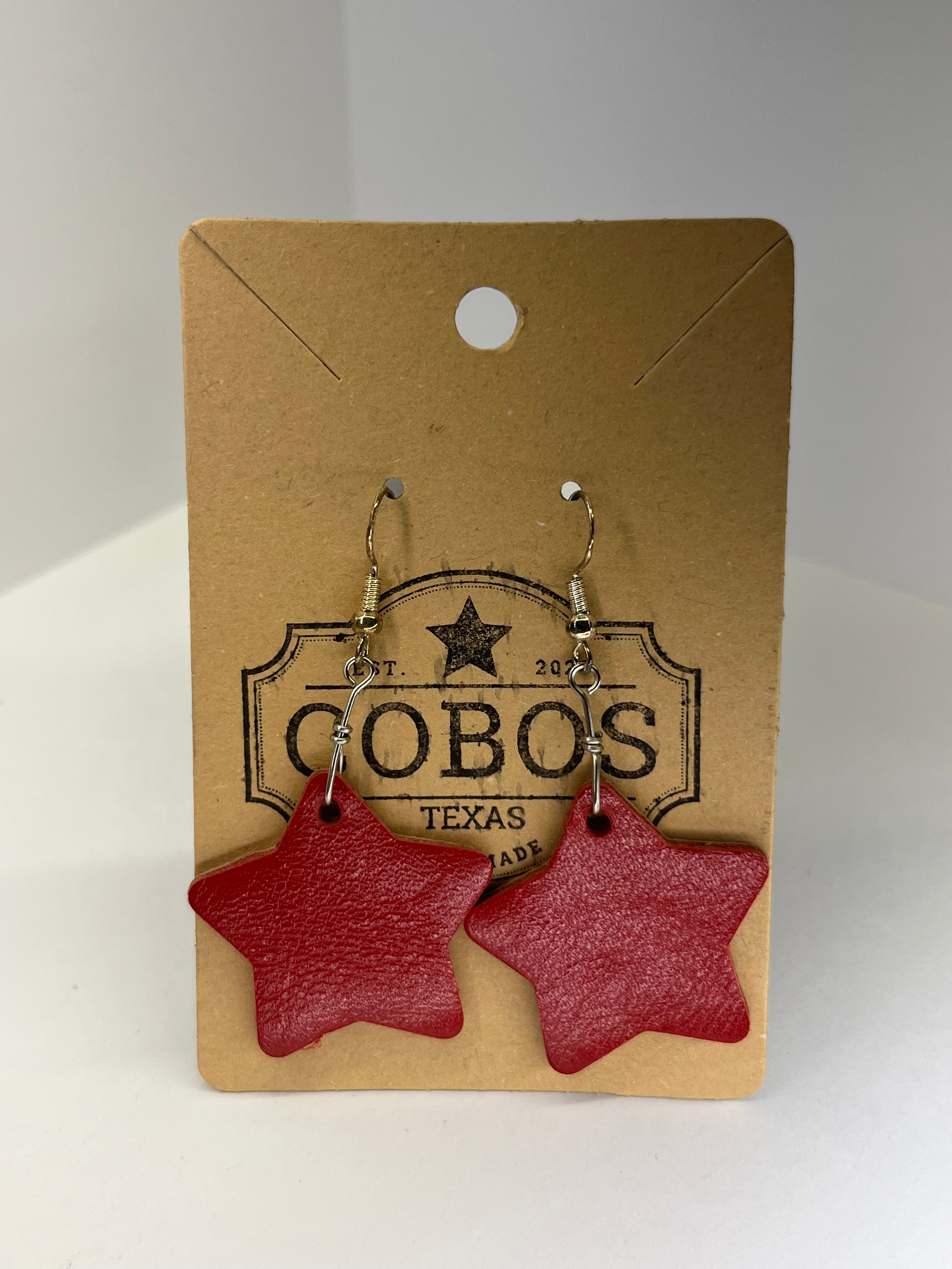 Star - Leather Earrings