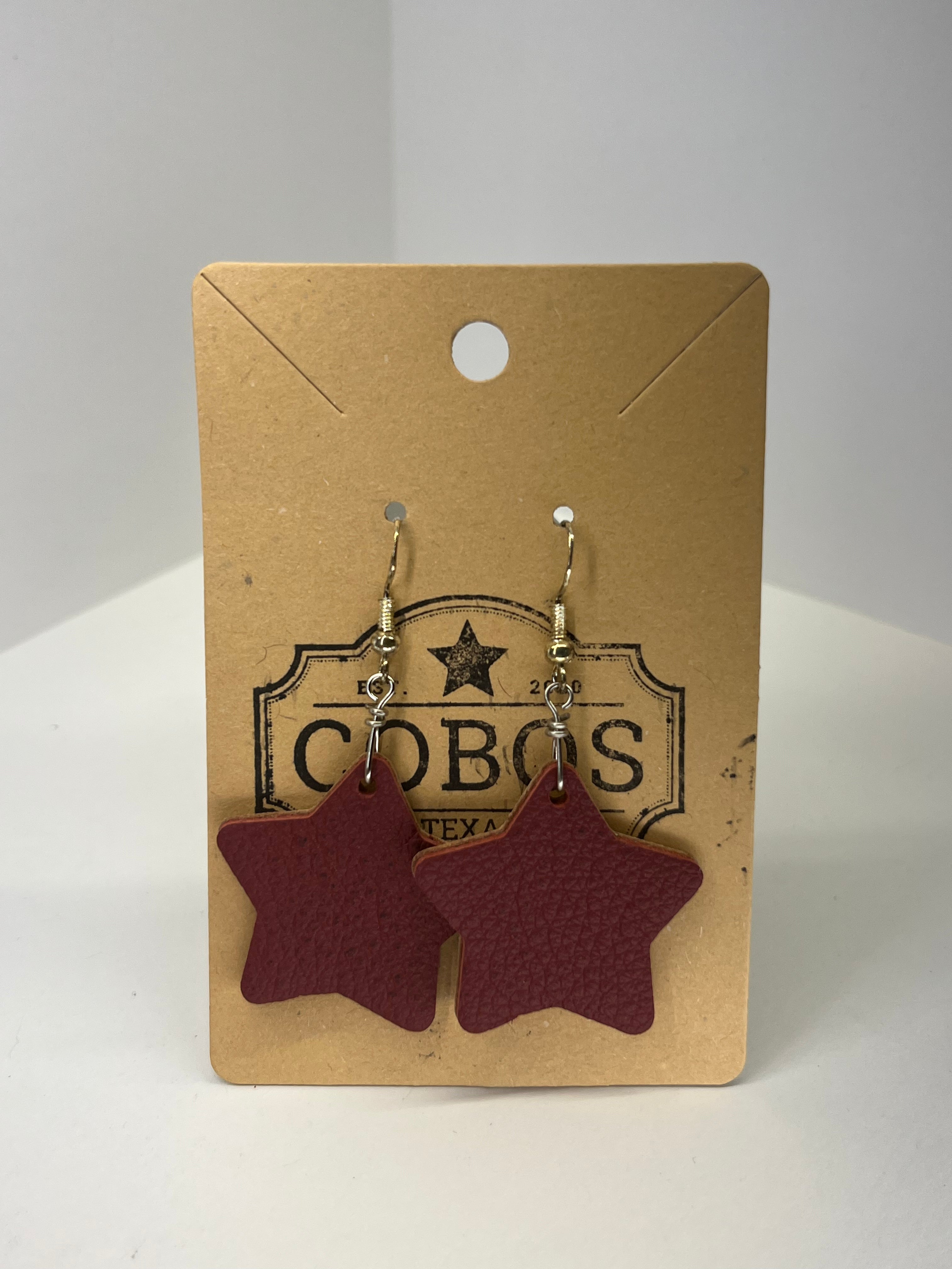Star - Leather Earrings