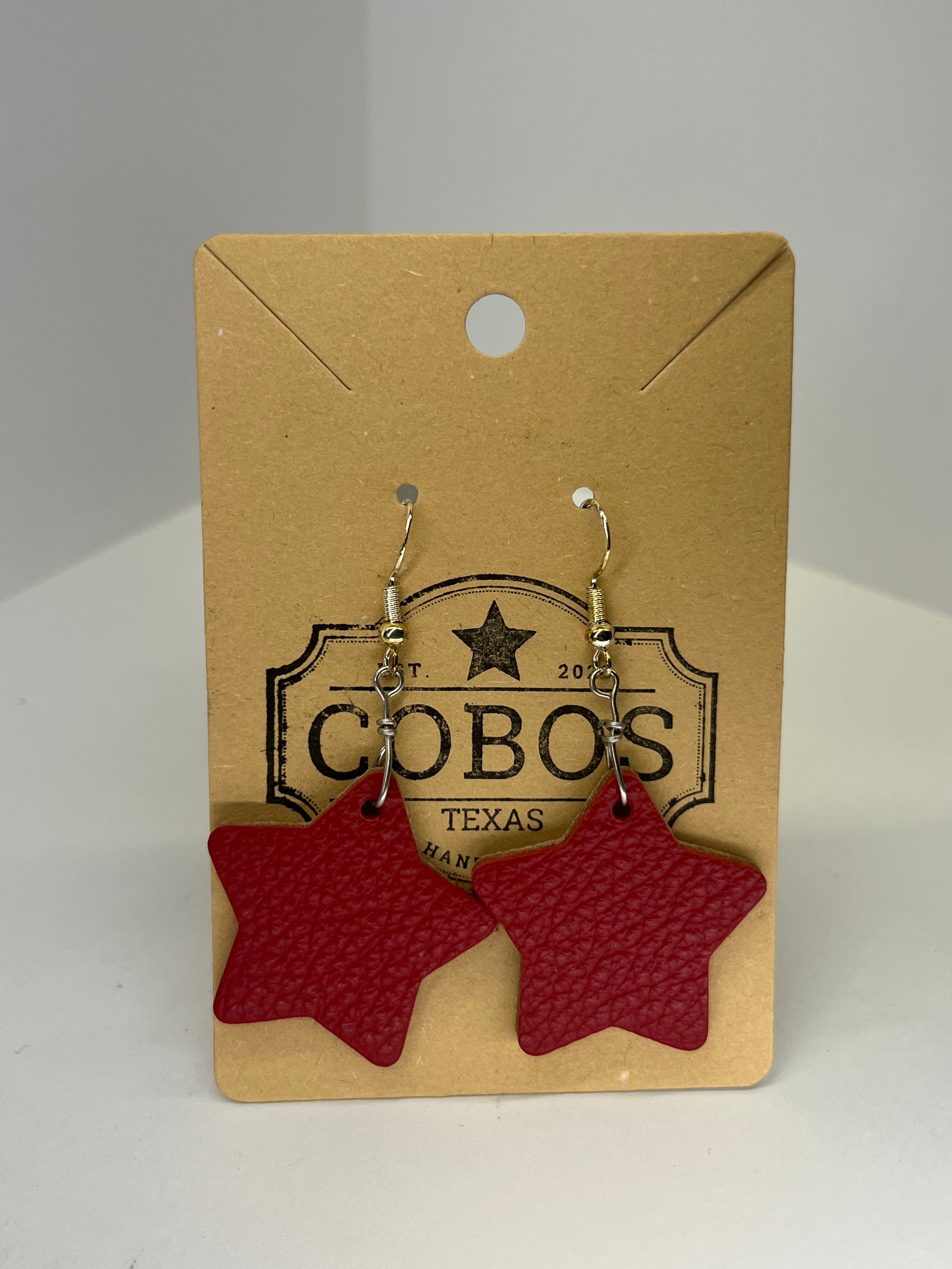 Star - Leather Earrings