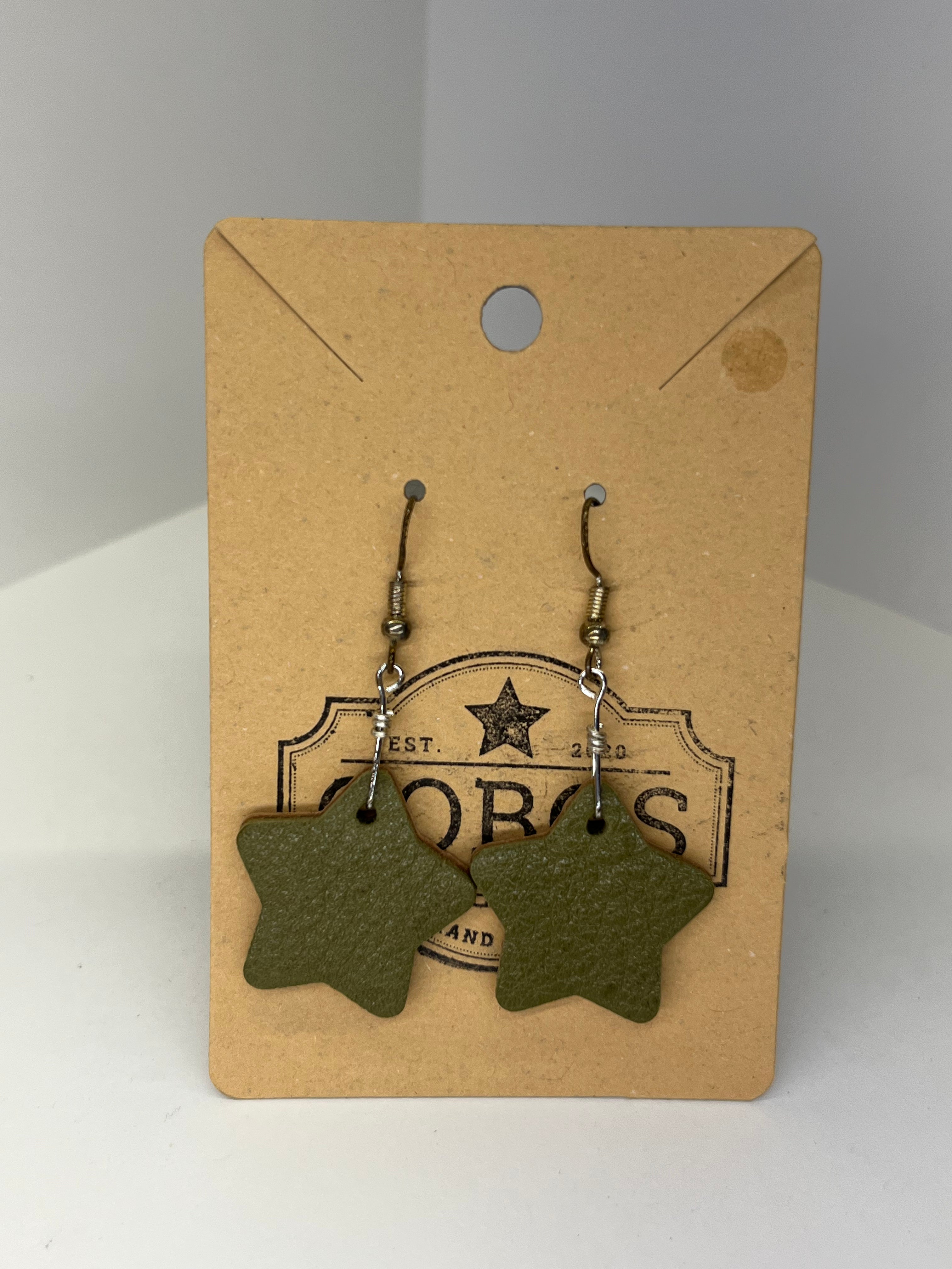 Star - Leather Earrings