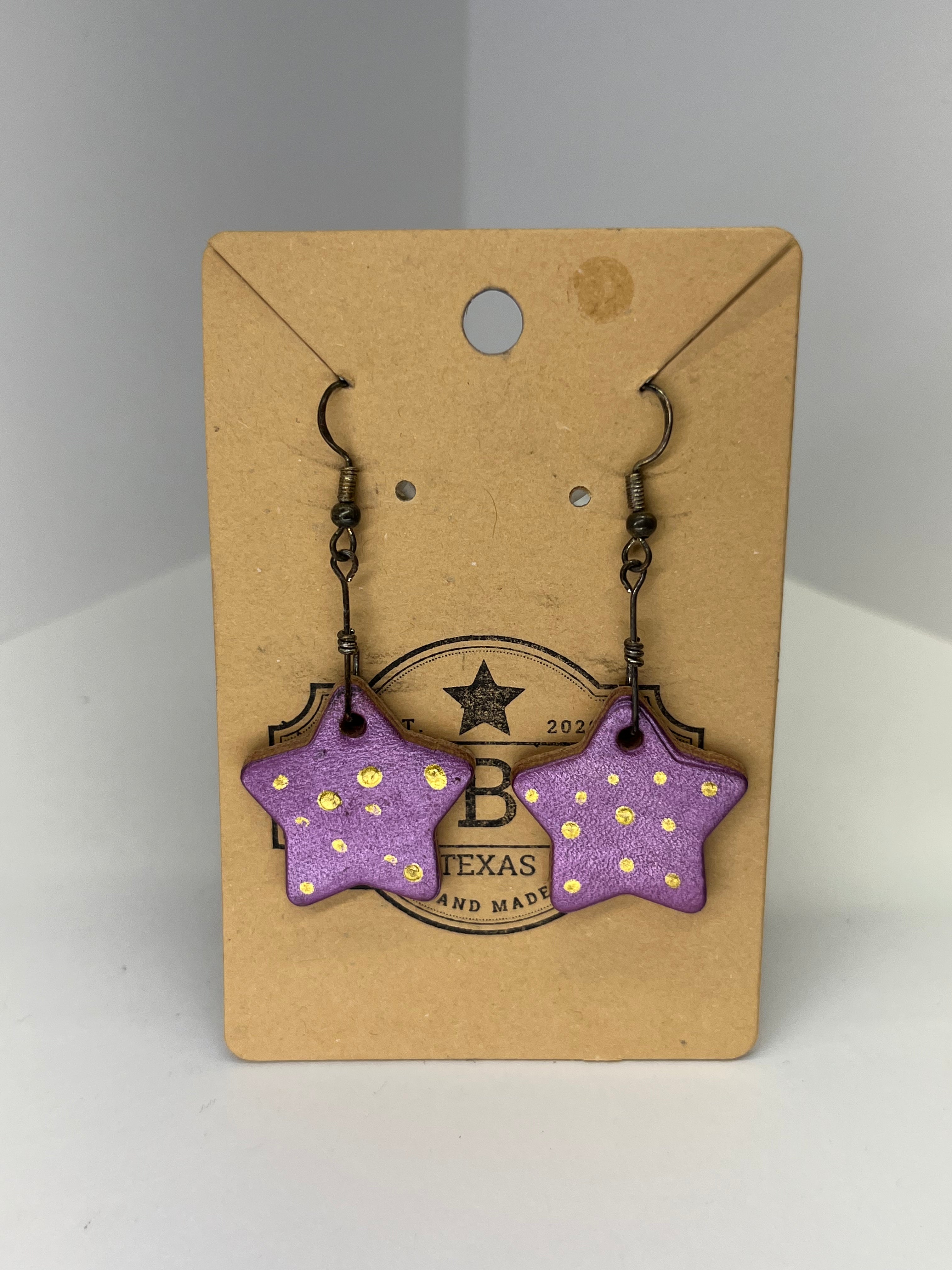 Star - Leather Earrings