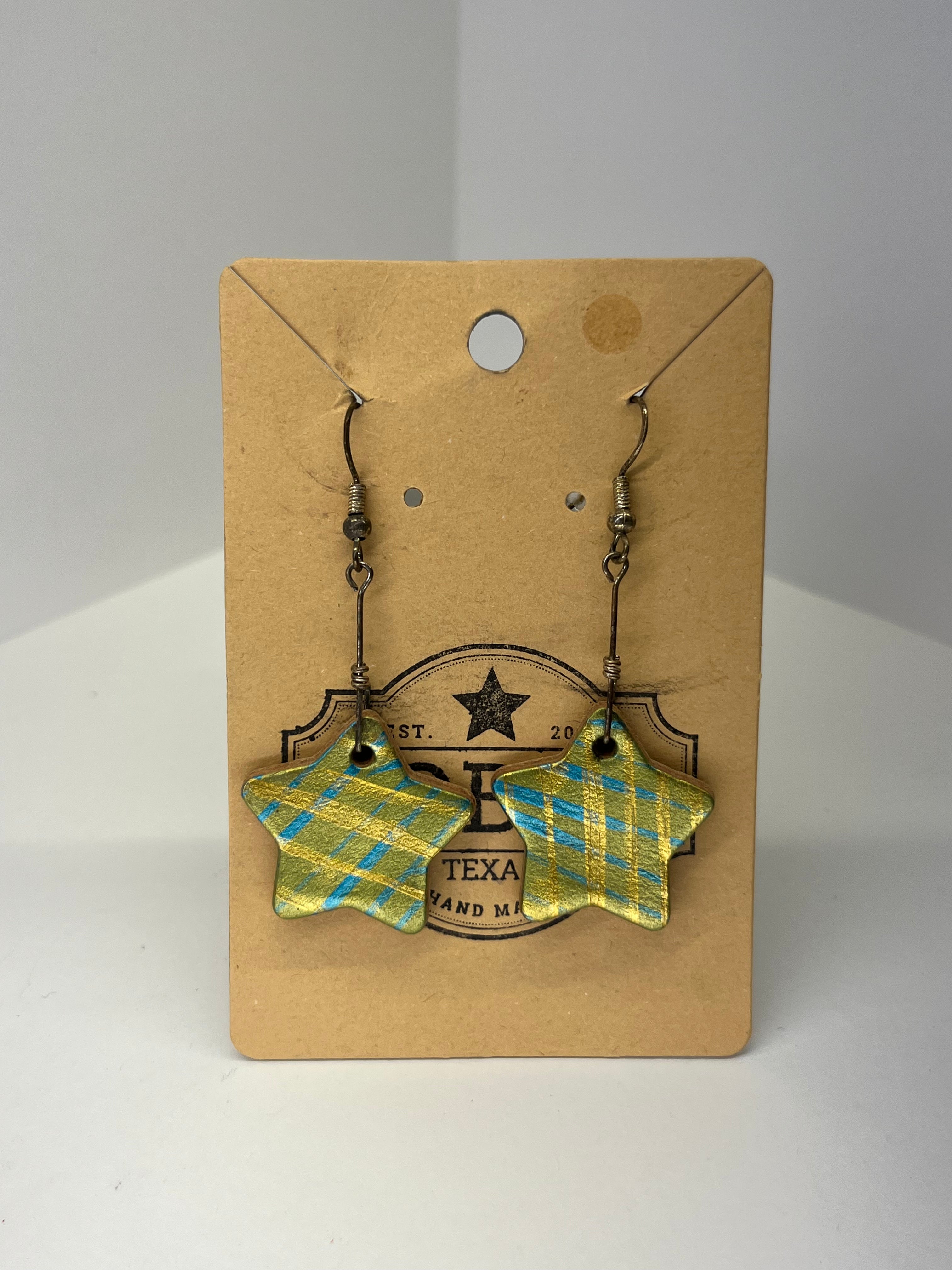 Star - Leather Earrings
