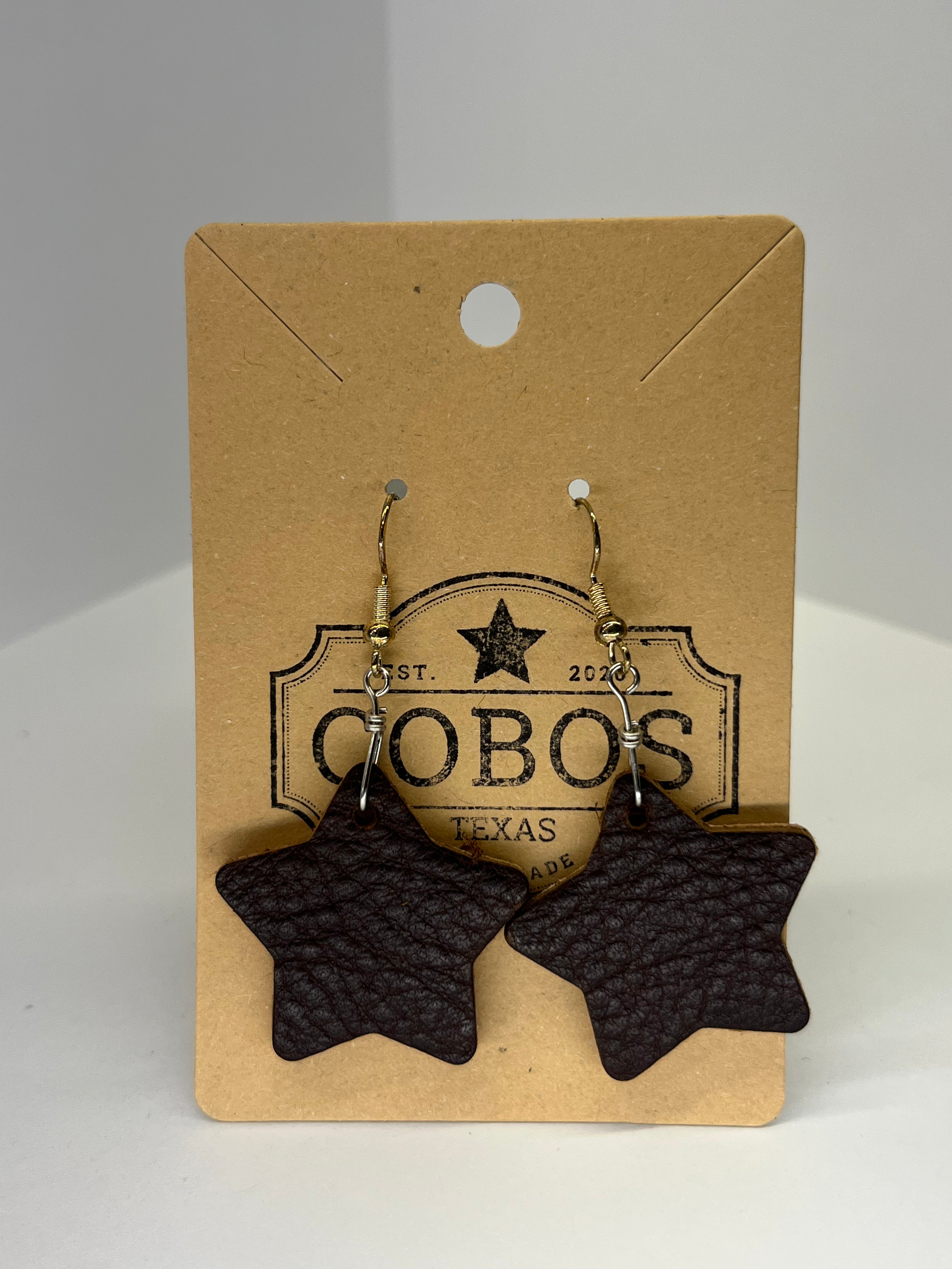 Star - Leather Earrings