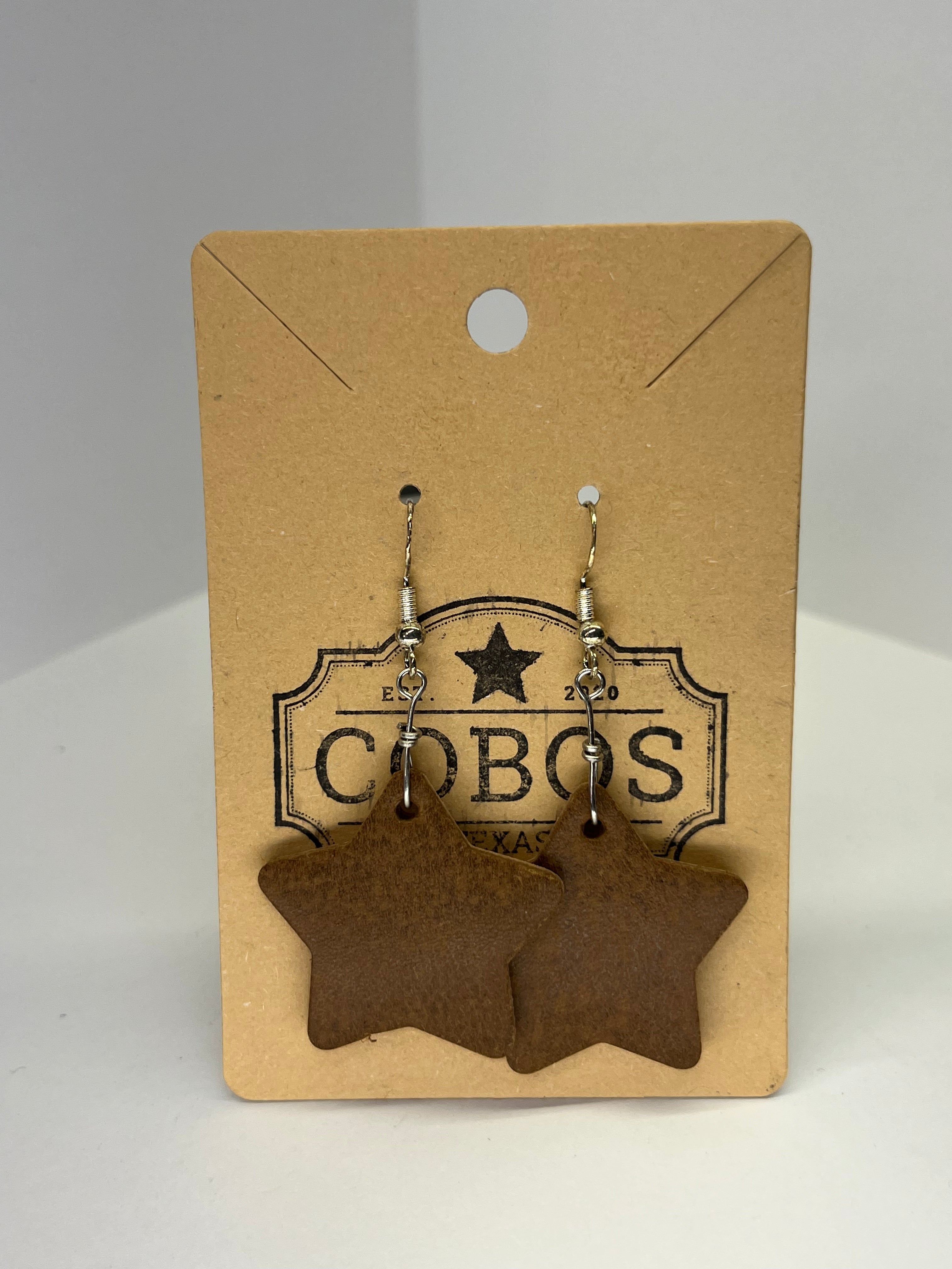 Star - Leather Earrings