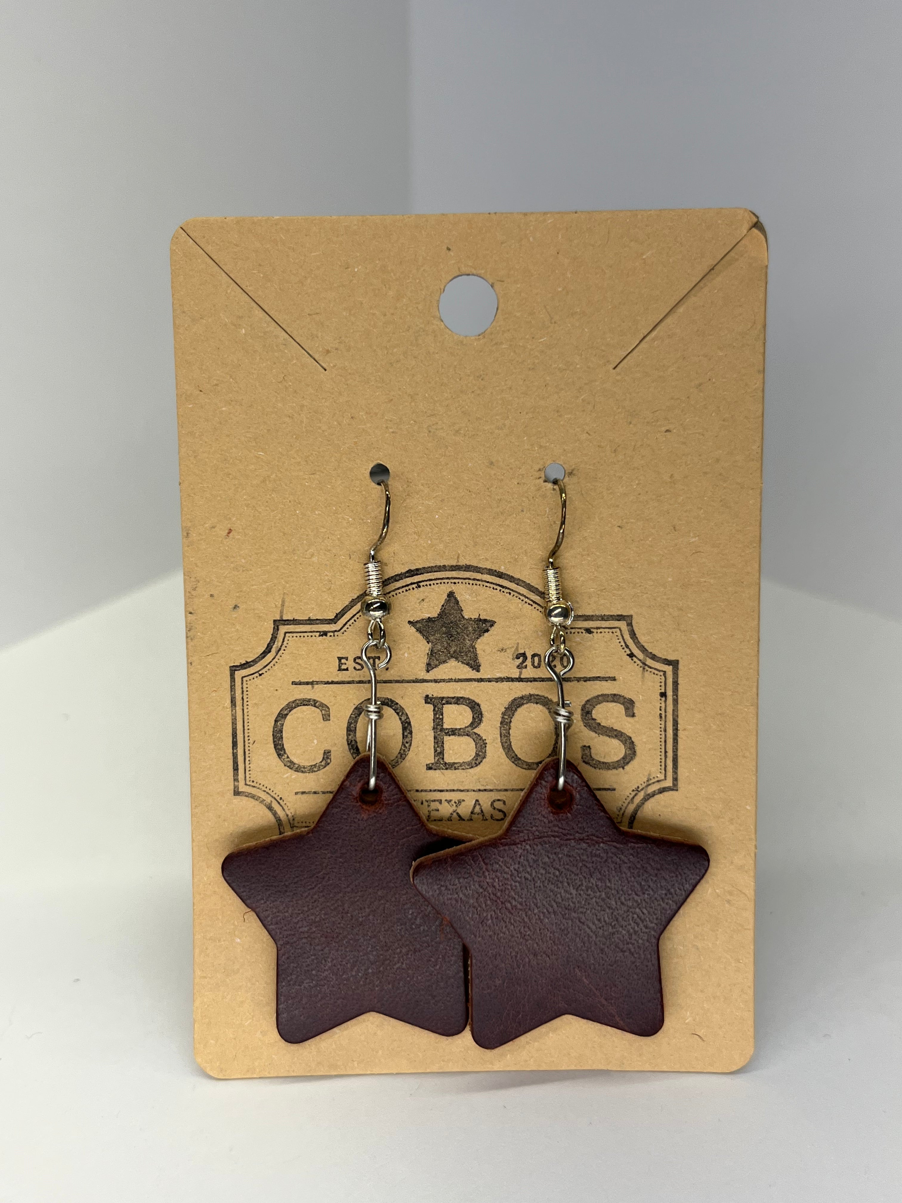 Star - Leather Earrings