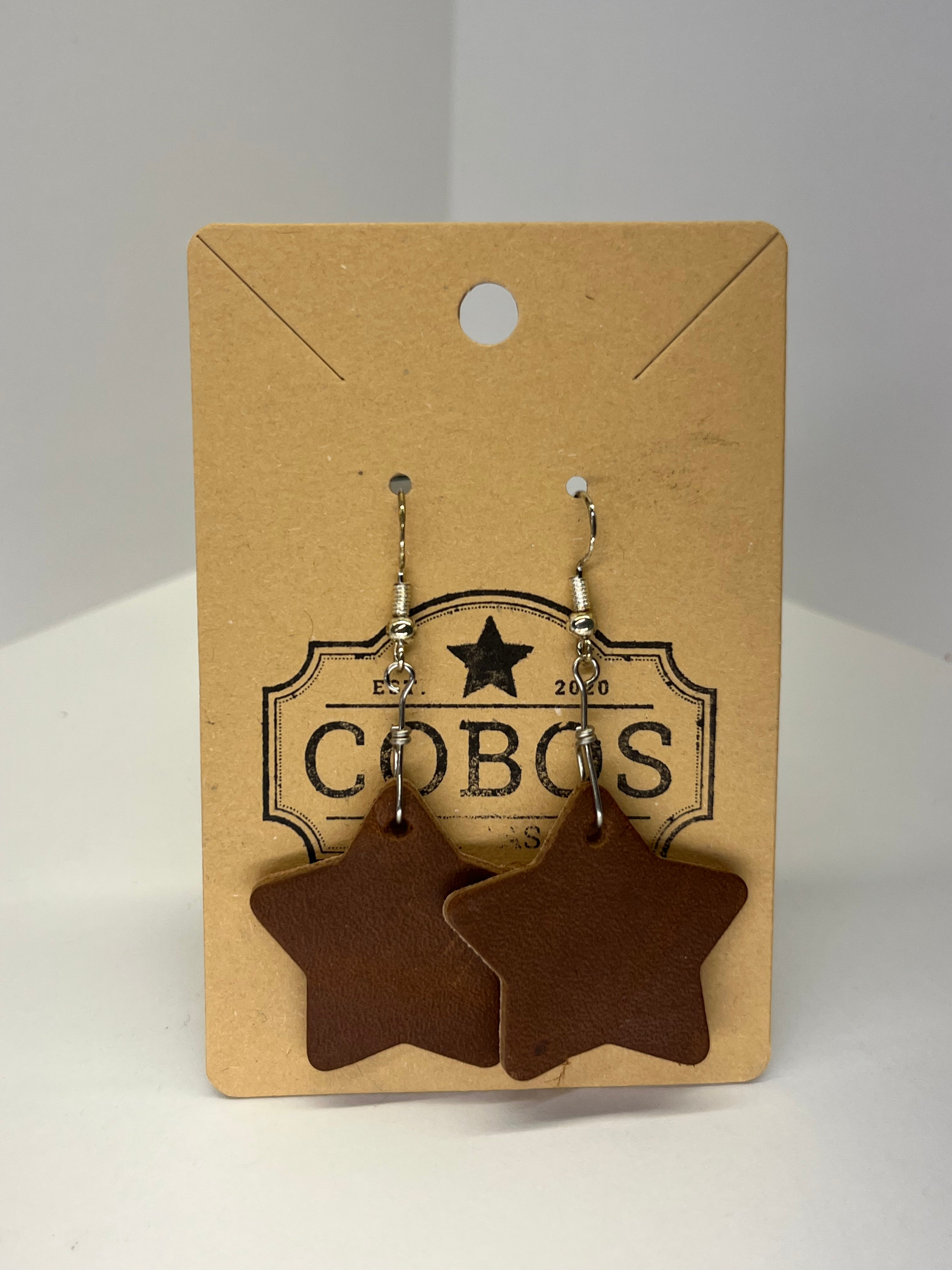 Star - Leather Earrings