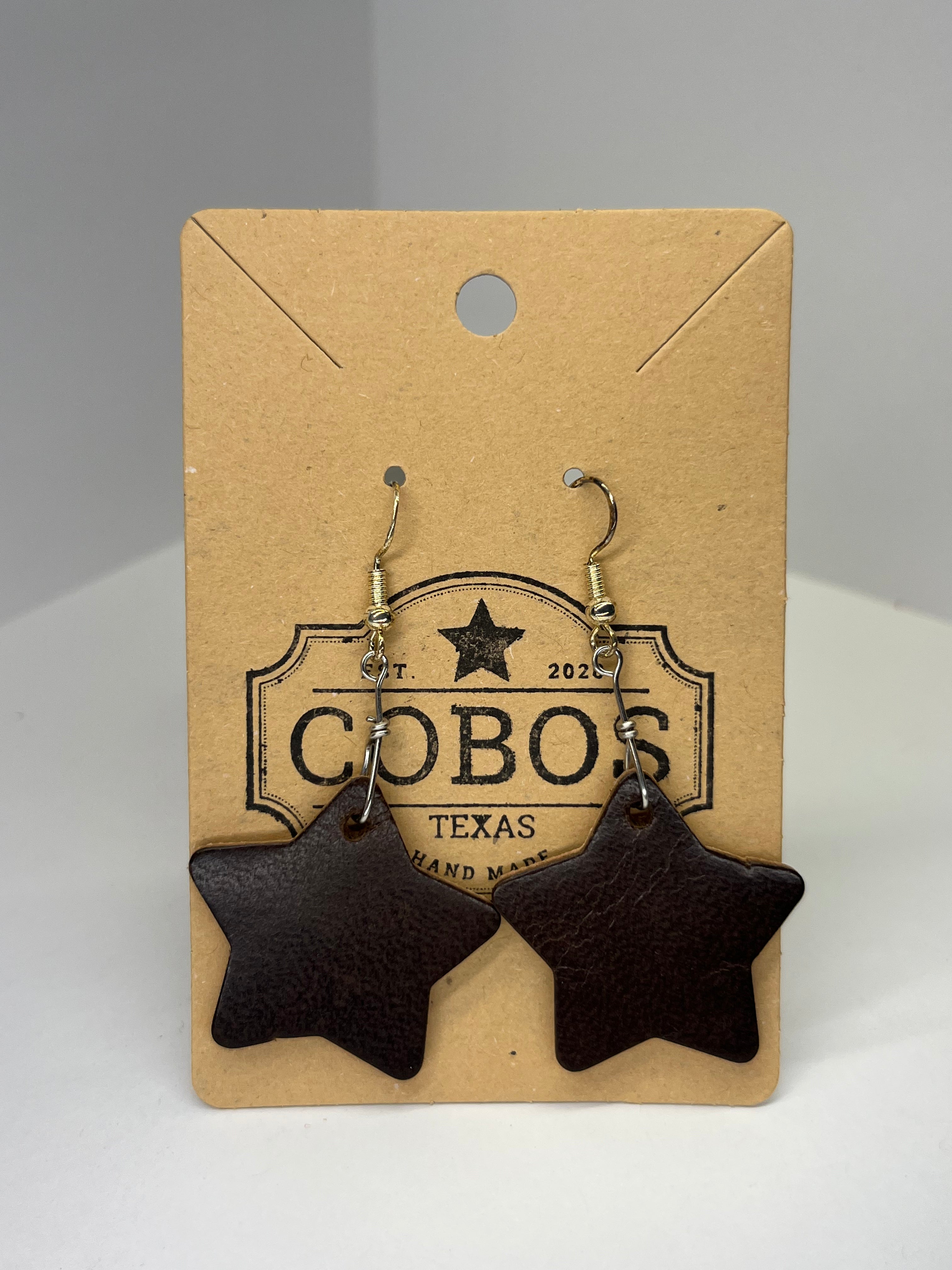 Star - Leather Earrings