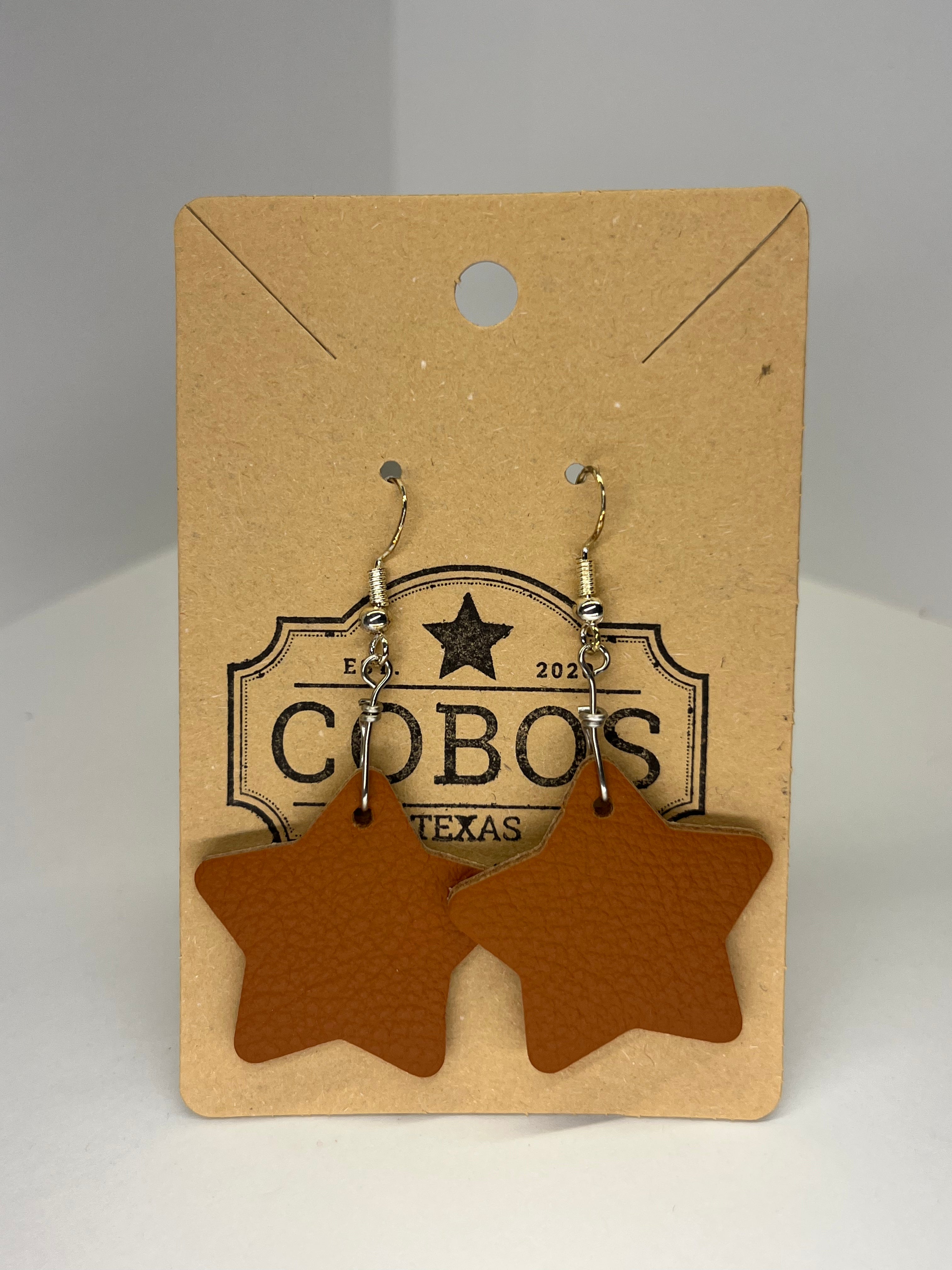 Star - Leather Earrings