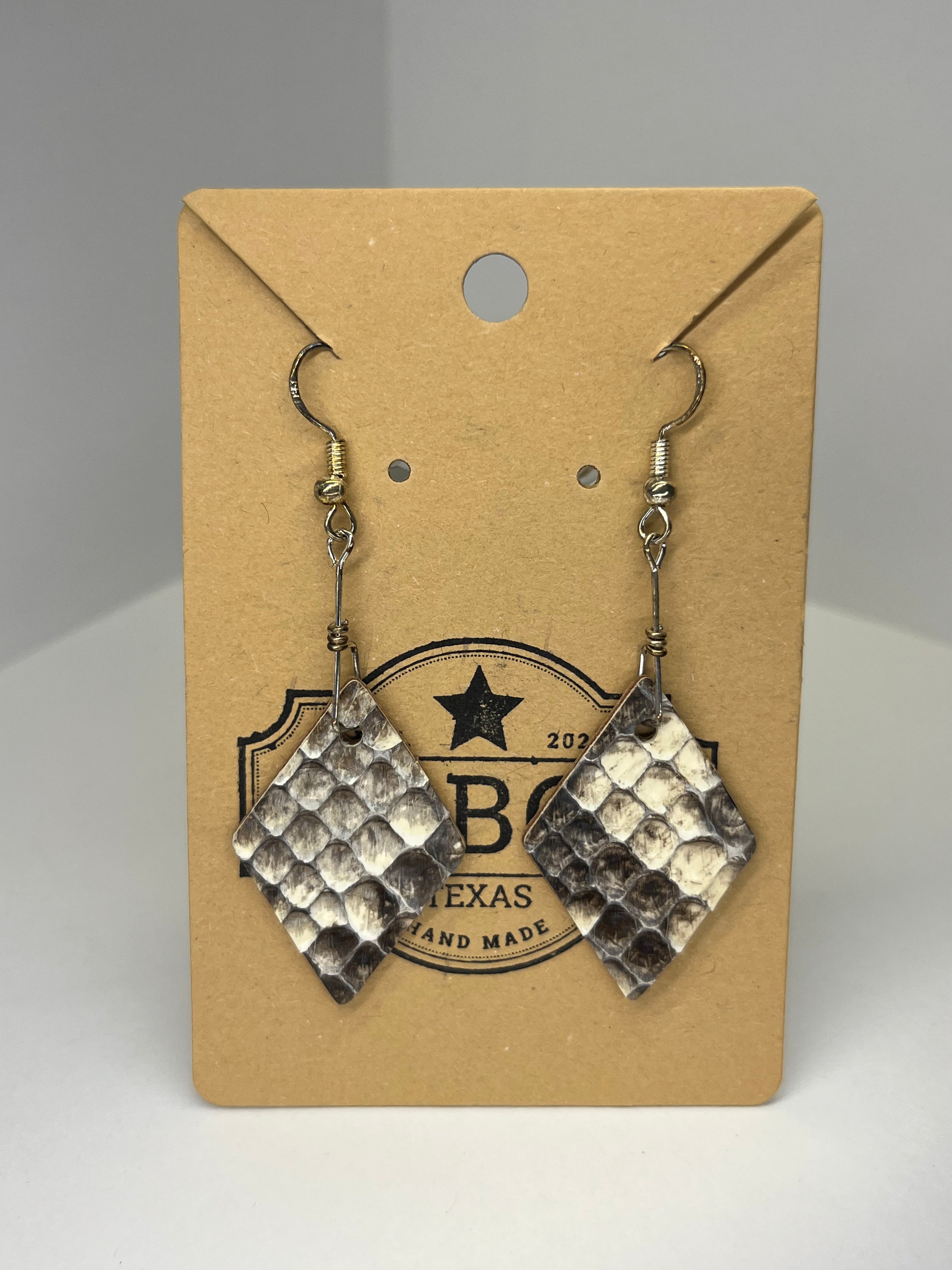 Diamond - Leather Earrings