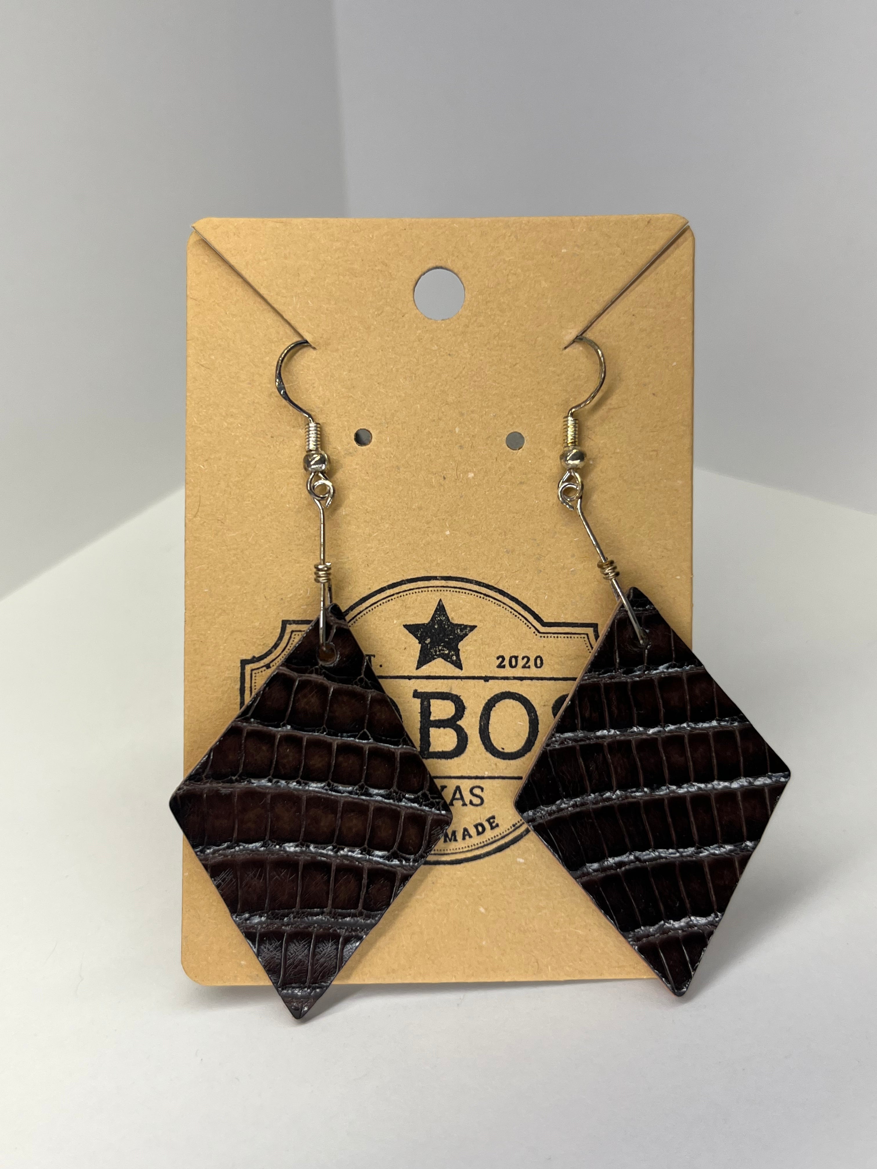 Diamond - Leather Earrings